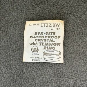 NOS GS Evr-tite Waterproof Watch Crystal with Tension Ring. ET32.8 W 32.8 mm.